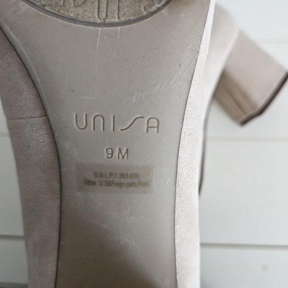 Unisa Unpallia Tan Nude Beige Pointed Toe Heels Size 9 - Picture 2 of 5